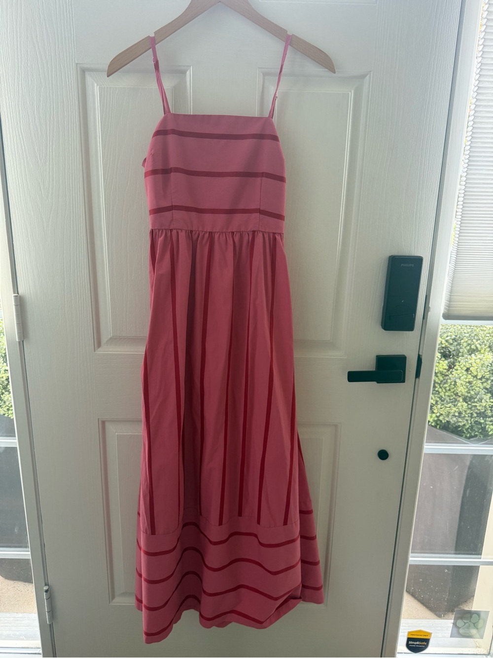 Pink stripe maxi dress